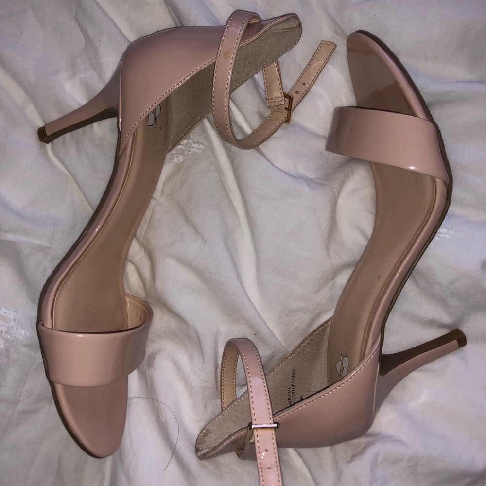 BP nude ankle strap heels